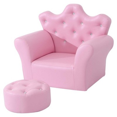 Kinder Kids Sofa Garnitur Sessel Stuhl Sitz mit gratis Fußhocker PU Leder für Gi