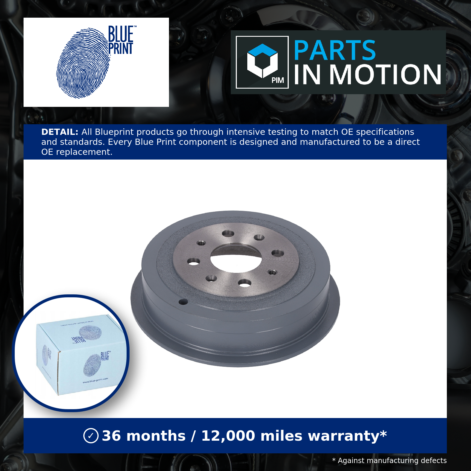 2x Brake Drums (Pair) fits OPEL ADAM M13 1.4 Rear 13 to 19 203mm Set Blue Print - Image 7