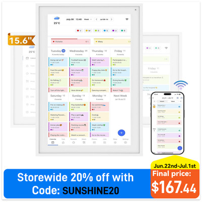 TABWEE P15 Digital Calendar 15.6in Electronic calendar&Chore Chart Touchscreen