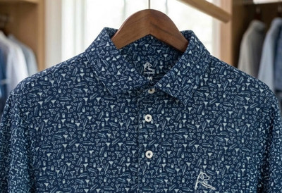  Rhoback House Marg Performance Polo Shirt- Fleet Navy Moisture Wicking Stretch