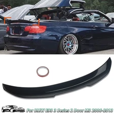 PSM Style Rear Gloss Black Spoiler Wing Splitter For BMW 3 Series E93 M3 2007-13