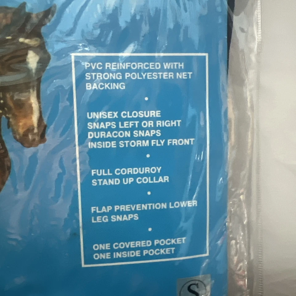 Impermeable largo completo vintage nuevo Horseman’s Riding Slicker talla S Foto 3 de 4