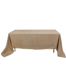 60x102" Natural Rectangular Faux Burlap Tablecloth Wedding Party Decorations