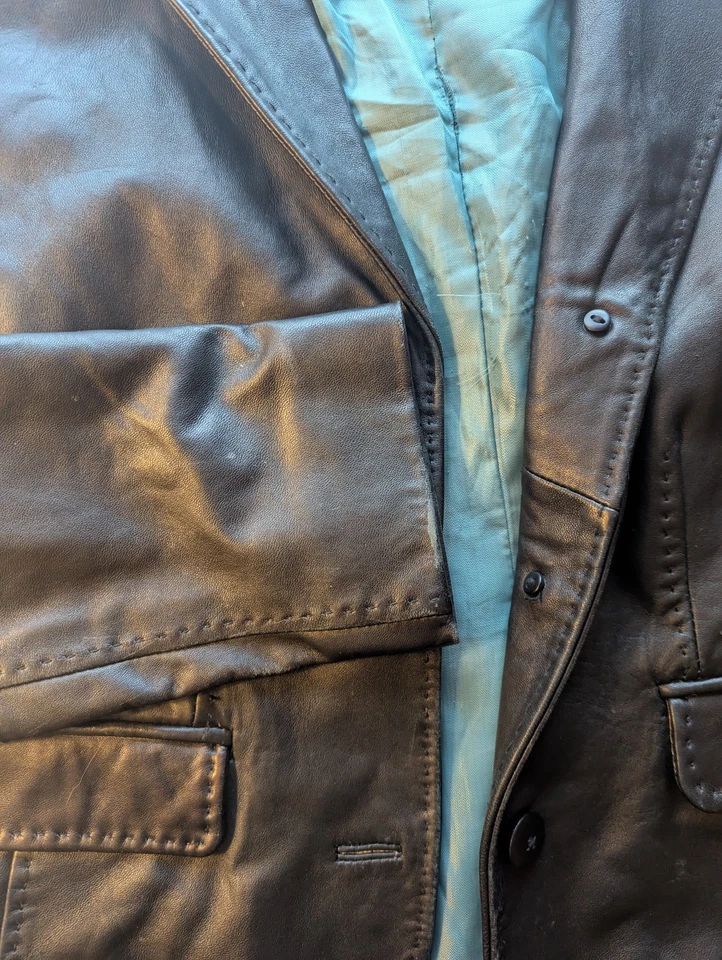 Apt 9 женщин черный 100% ягненка кожаная куртка кнопка спереди классический стиль Med - Изображение 3 из 4