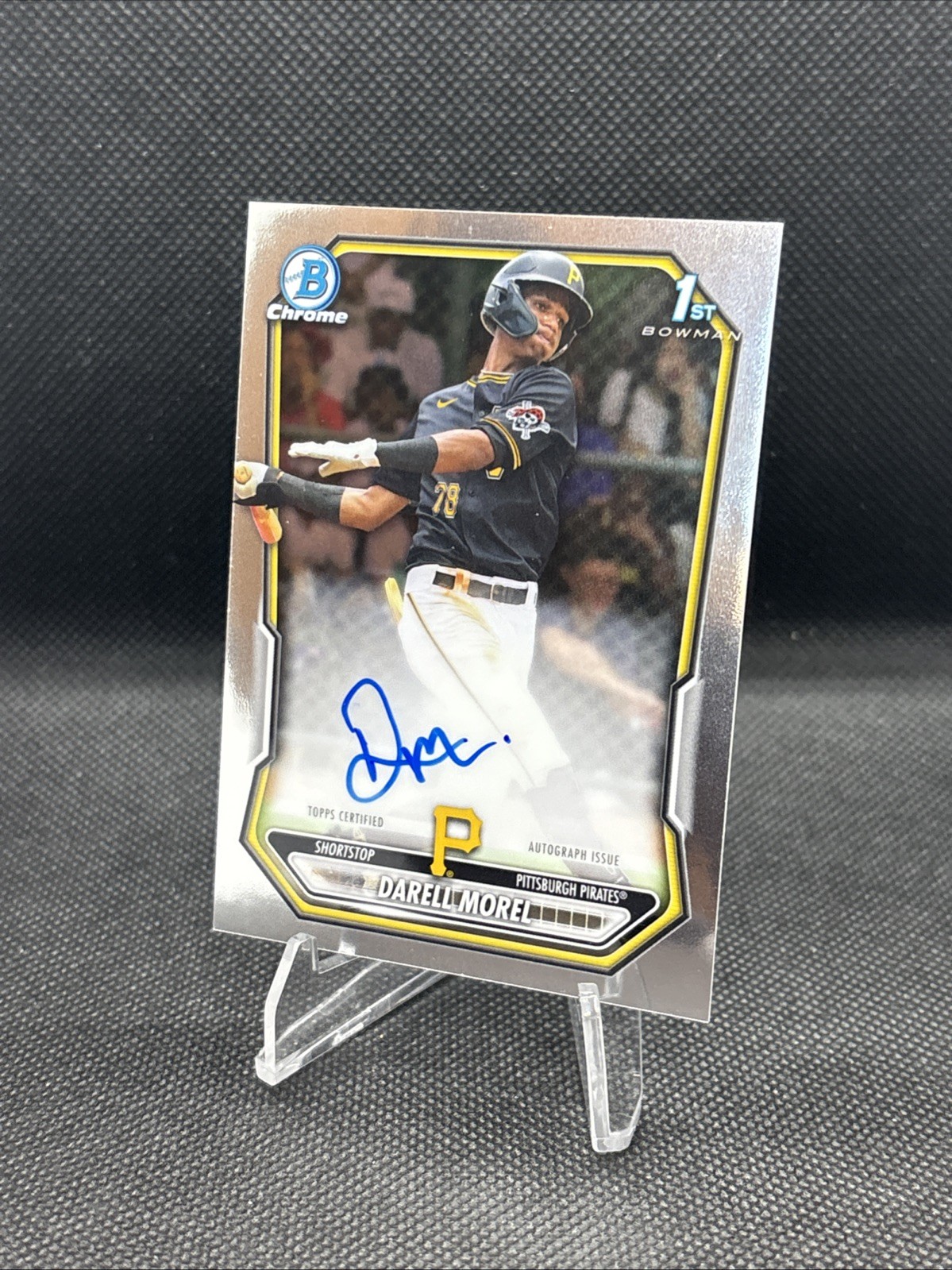 2026 Bowman 1st Chrome Auto Darell Morel Pittsburgh Pirates #CPA-DM view 3
