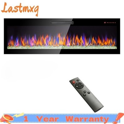 60'' Electric Fireplace 1400W Recessed & Wall Mounted Ultra Thin Remote Control