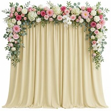 Beige Backdrop Curtains Drapes Parties Wedding 5x8FT 2 Panels Photo Decor