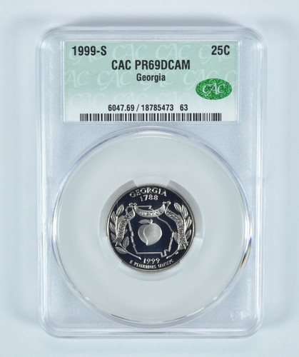 1999-S Washington State Quarter Georgia PR69 DCAM CAC CACg *2556