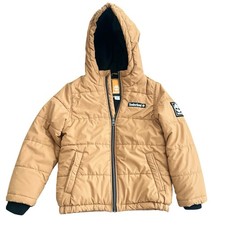 Timberland Kids Wheat Hooded Puffer Jacket Size 8 Fleece Lined Winter Coat