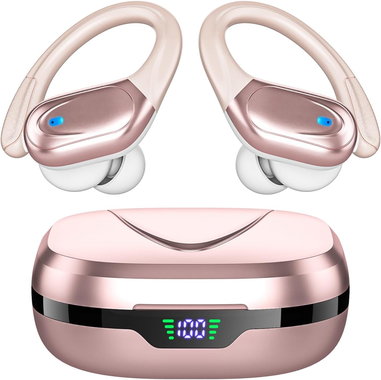 Wireless Bluetooth Earbuds with 80H Playback in Rose Gold-image