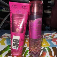 Bath and body Works twisted peppermint hydrating lotion fine fragrance mist
