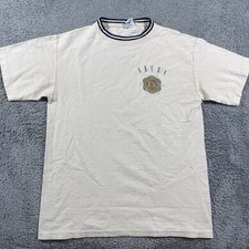 Vintage T-Shirt Mens Medium Cream Aruba Sailboat Made in USA Single Stitch