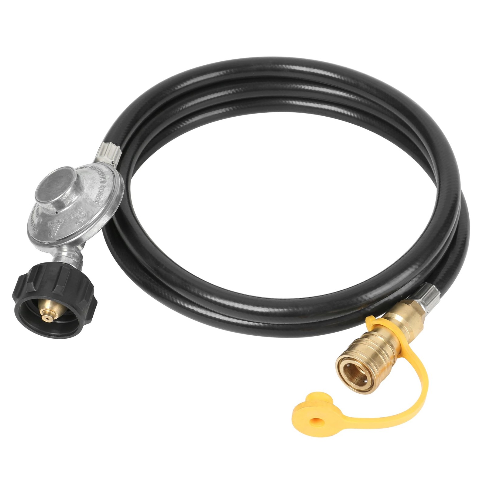 6 Feet Propane Hose with Regulator, 3/8&rdquo; Female Quick Conn