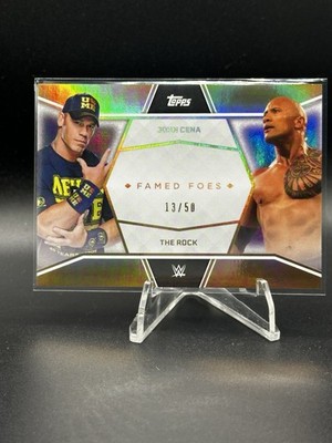 2025 Topps John Cena Commemorative Collection Famed Foes The Rock #FF3 Gold /50