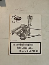 Hoja de especificaciones folleto de distribuidor de molinos de martillos Gehl Grind de colección de los años 50
