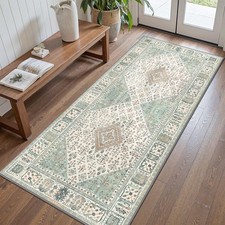 2x10 Washable Runner Rug for Hallway, Entryway Rugs Non Slip Low Pile Lightwe...