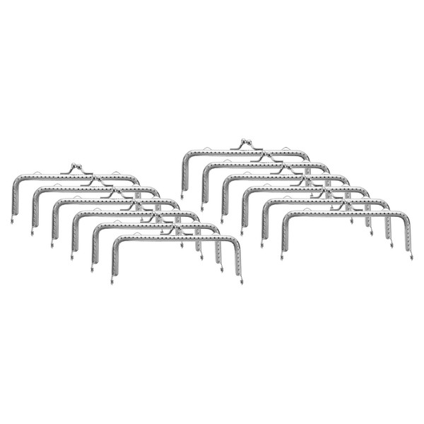 12Stk Metall-GeldböRsenrahmen, 12,5Cm Bogen-Kussverschlussrahmen (Silber)-image