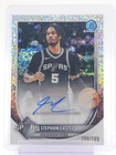 STEPHON CASTLE 2025-26 BOWMAN CHROME AUTO SPECKLE REFRACTOR /299 SPURS Q2045