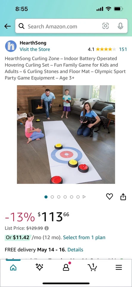 HearthSong CURLING ZONE Air-Hover Indoor Game 6 Stones NEVER OPENED NEW!. - Image 3 of 4