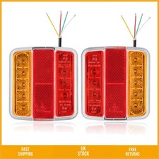 Submersible LED Trailer Rear Stop Turn Position License Plate Lights 12V 2PK