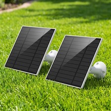 2X Solar Panel IP65 Weatherproof for 5W 5V Output  Outdoor Security Camera White
