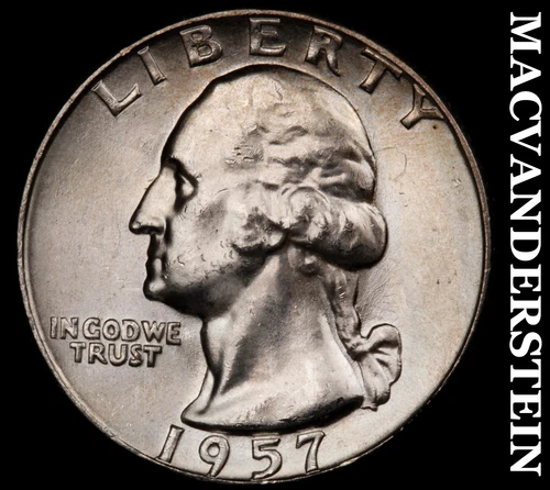 1957-D Washington Quarter- Silver Choice Gem Brilliant Unc Luster #i9605