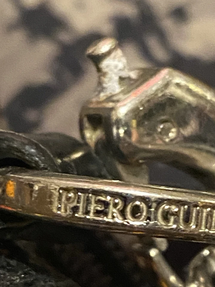 Piero Guidi Magic Circus Black Coated Canvas Leather Trimmed Crossbody Handbag - Image 4 of 4