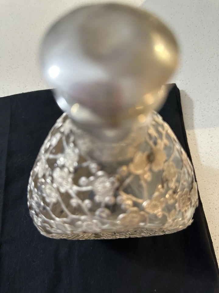 Antiguo abrigo de botella de whisky o licor con plata de ley 950 Foto 2 de 4