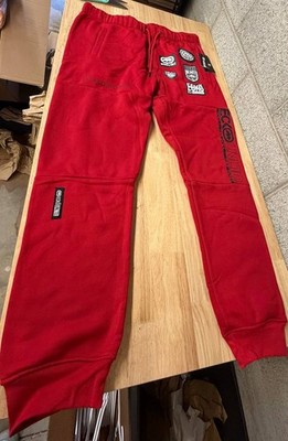   2020s Ecko Unltd Red Jogger Sweatpants Large Streetwear Logo Fleece