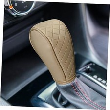 Leather Car Gear Shift Cover, Anti-Slip Dust Waterproof Gear Shifter Beige