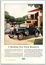 Vintage 1931, Ford Roadster, Seaplane, Automobile, Auto, Car, 30's Print Ad