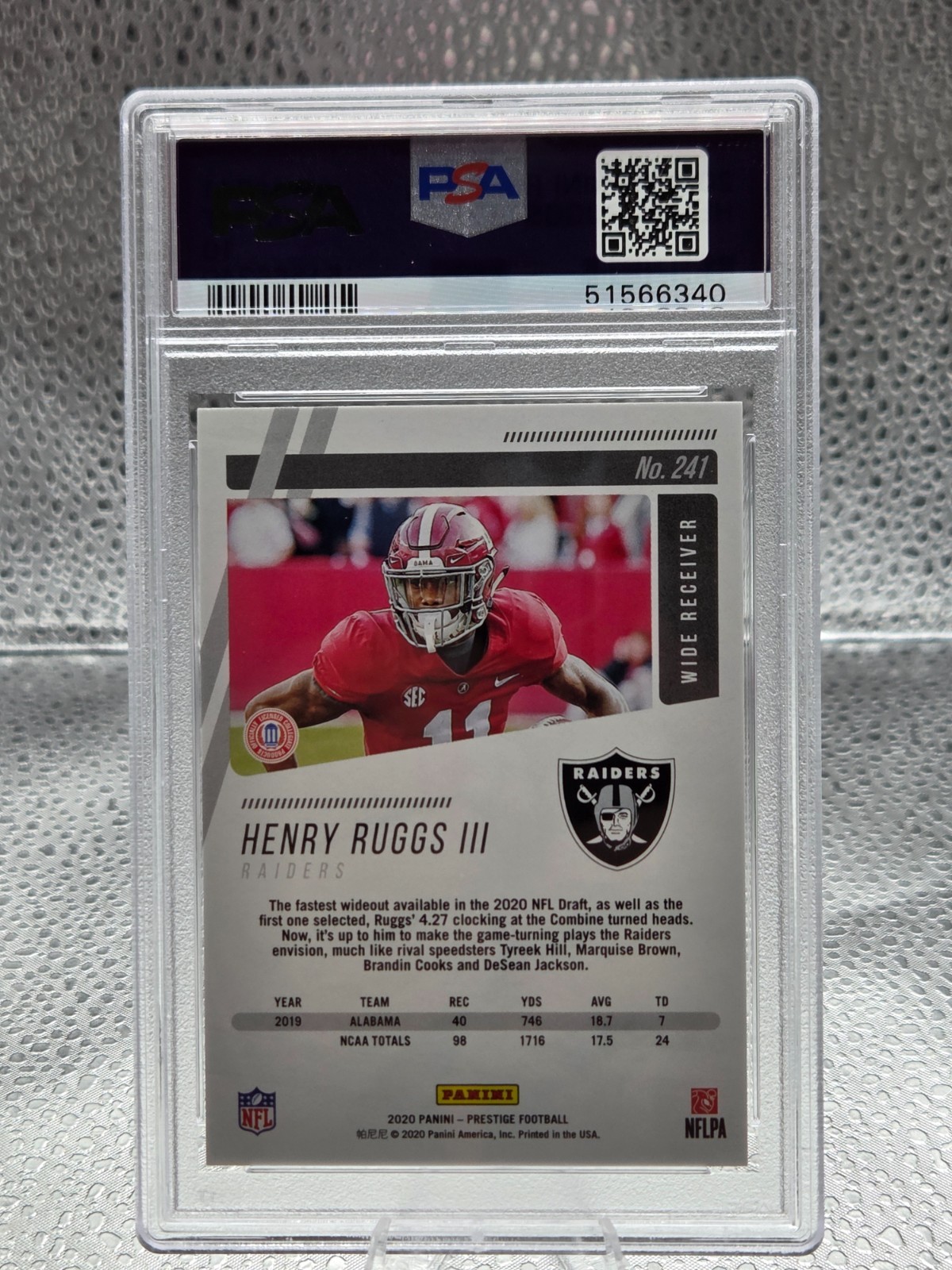 2020 Prestige ~ HENRY RUGGS Rookie Football Card PSA 10 GEM MINT view 2