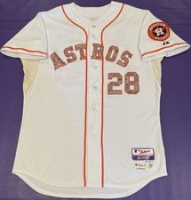 Team Issued/Game Used? 2013 Rick Ankiel Astros #28 Camo Majestic Jersey 46