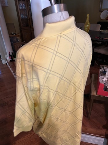 Polo uomo ROUNDTREE & YORKE taglia Lg. Disegno Giallo/Argyle 100% Cotone - Foto 5 di 7