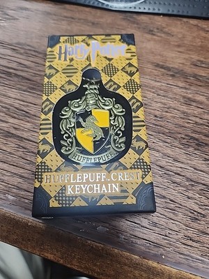 The Noble Collection Harry Potter Hufflepuff Crest Keychain - 2in 4.5cm Hand-ena