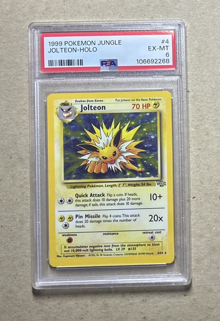 1999 Pokemon Jolteon Jungle Holo Card #4 PSA 6