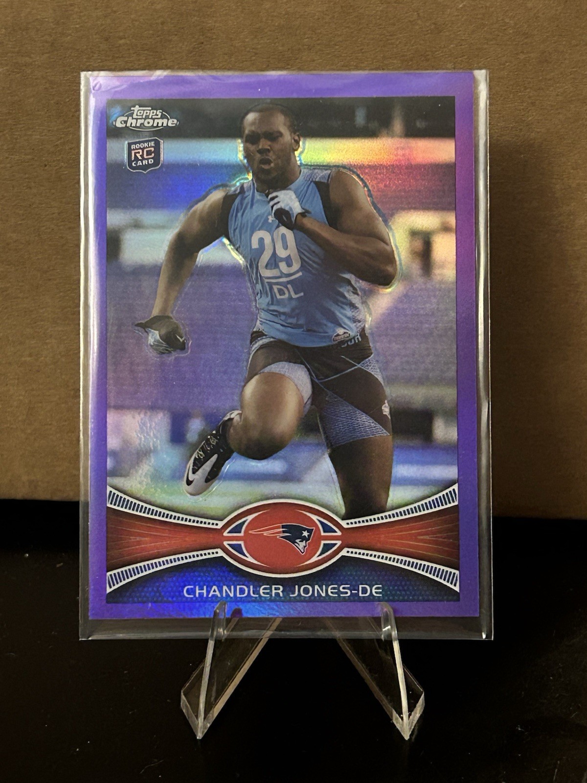 2012 Topps Chrome #140 Chandler Jones 120/499 Purple Refractor RC New England