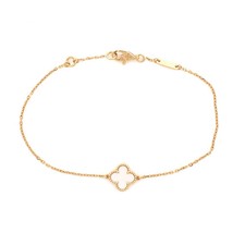 Van Cleef Arpels Sweet Alhambra Bracelet 18K Yellow Gold and Mother of Pearl