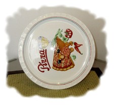 Vintage Pizza Teller – Italienisches Motiv – Deko Küchenteller – Keramik 30 cm