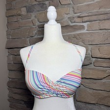 Victoria  s Secret Halter Bikini Swim Top 34DD Padded Underwire Multicolor