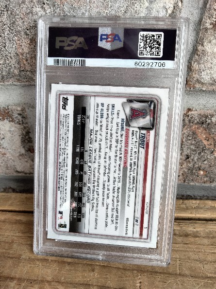 MIKE TROUT 2020 BOWMAN CHROME REFRACTOR PSA 9 view 6