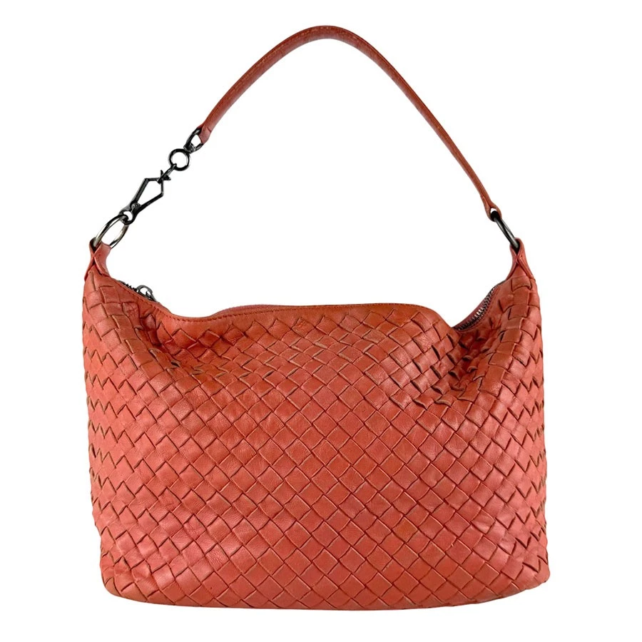 Bottega Veneta — Auth BOTTEGAVENETA Intrecciato Shoulder Bag Orange Leather - z9562