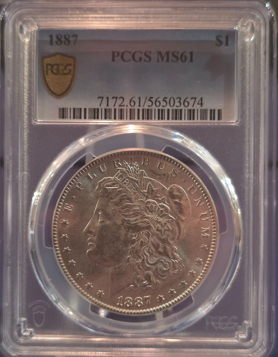 ★世界TOP最高鑑定PCGSMS61　　　　　　世界に『2枚のみ』です。 MS 61 Graded 1887 Year Morgan US Dollars (1878-1921) for sale | eBay