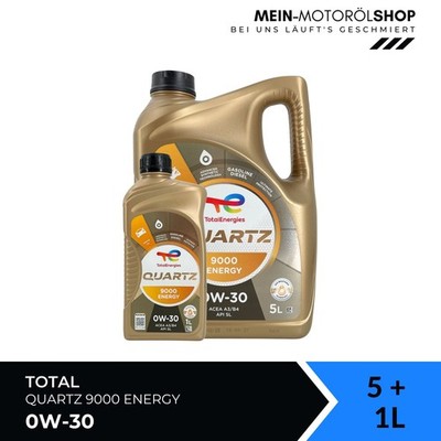 Total Quartz 9000 Energy 0W-30 MB 229.5 VW BMW Motoröl 5+1 Liter = 6 Liter
