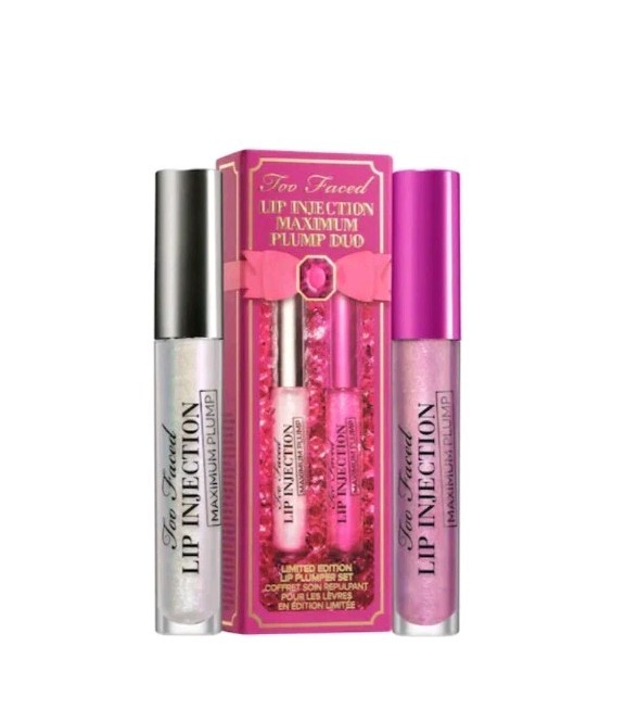 Too Faced Lip Injection Maximum Plump Lip Gloss Duo Set FULL SIZE