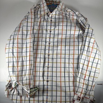 ROBERT GRAHAM Flip Cuff Multi-Colored Plaid Button Down LS Shirt XL
