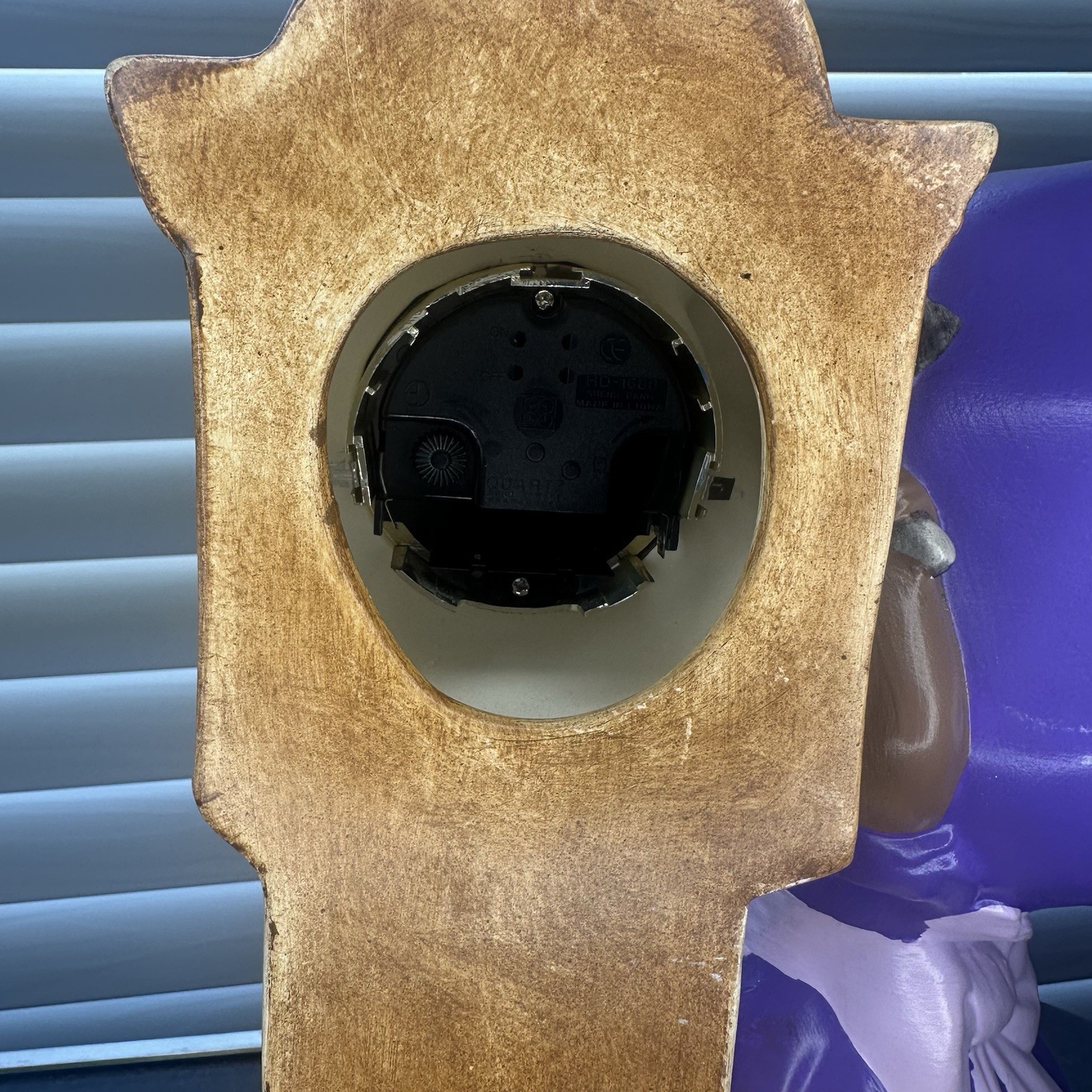 1974 Byron Molds Vintage Grandfather Clock With Girl And Cat Battery Included