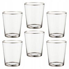 6er Glas Set Sempre Platin 350ml für Kaltgetränke, Handbemalt