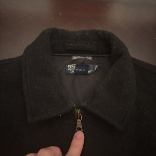 Vintage Polo Ralph Lauren Grey Wool Blend Men's Medium Pea Coat Jacket *FLAWS* - Picture 4 of 14