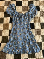 Reformation Corbin Cottagecore Floral Mini Spring/Summer Dress Size 2 Blue